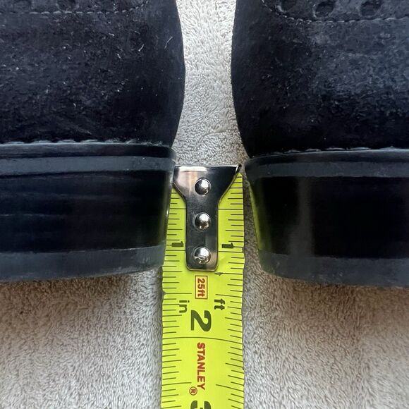 Stuart Weitzman Guything Black Suede Tassel Flat Loafer Shoes Women 7.5 Preppy - Picture 10 of 15